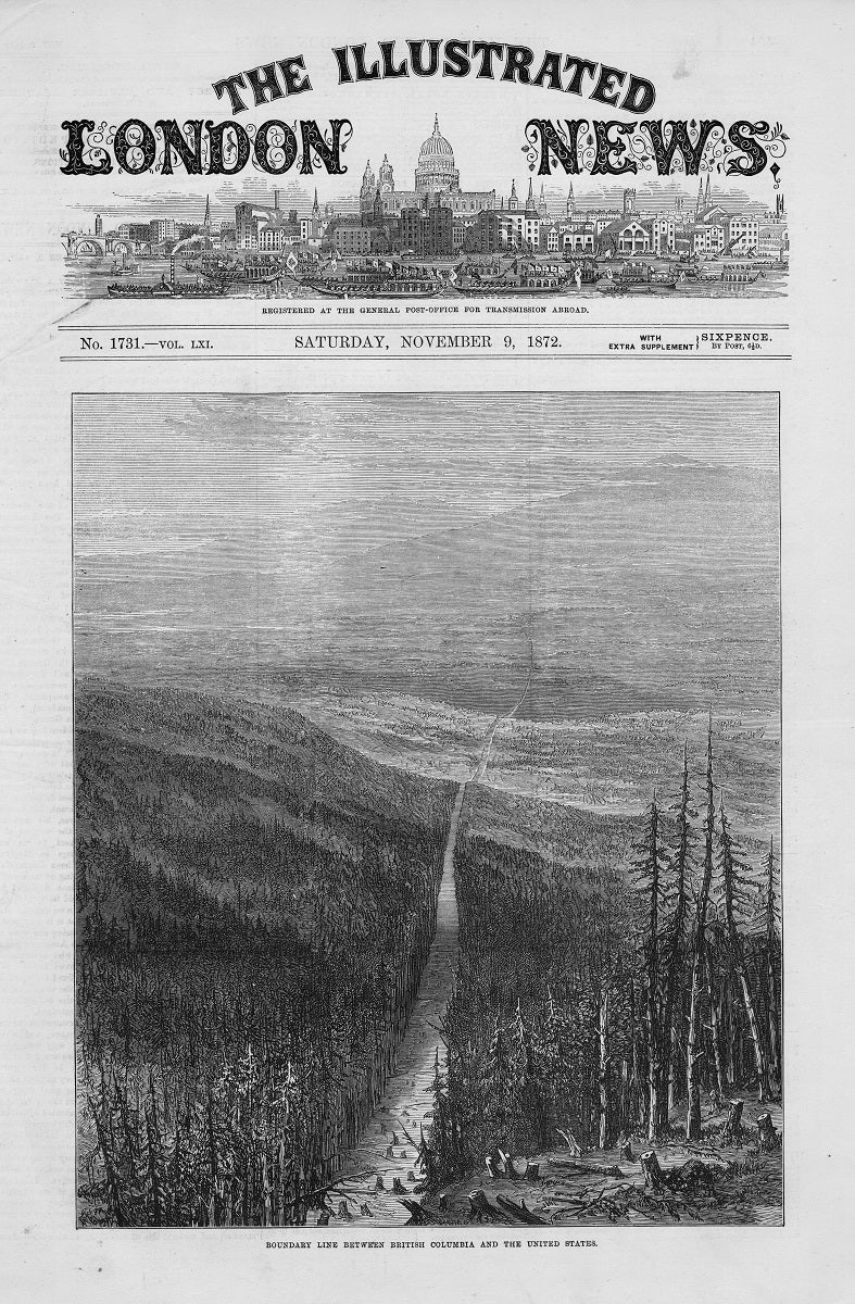 United States Canada border in - United States Canada Border Antique Print 1 1800x1800 