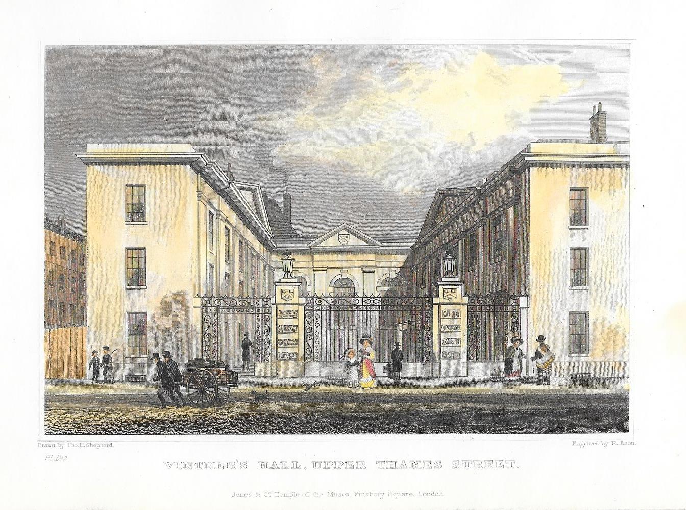 Vintners Hall Upper Thames Street antique print