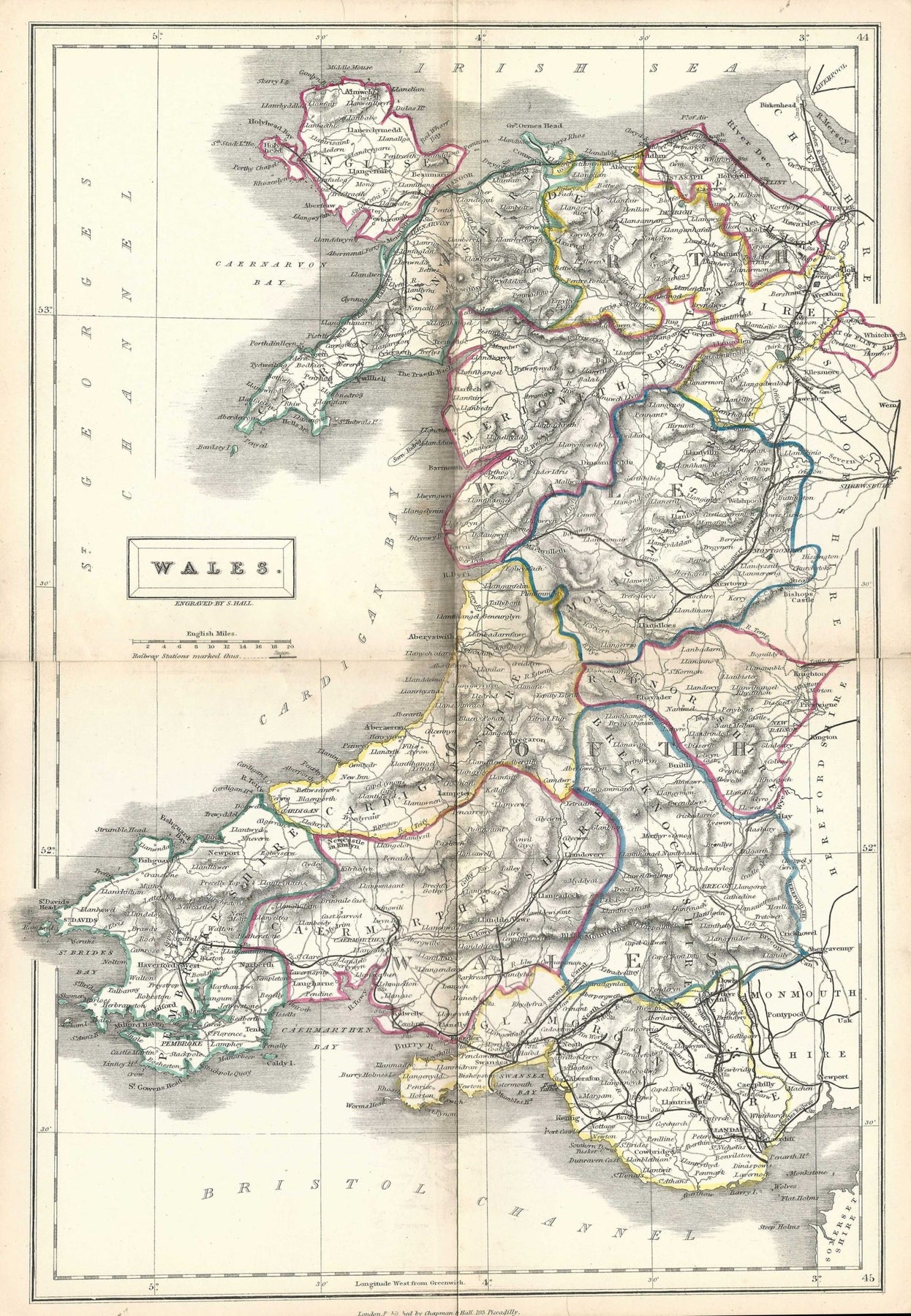 Wales Antique Map Cymru By Sidney Hall Published 1860 Maps And wales-antique-map-cymru-by-sidney-hall-published-1860-maps-and