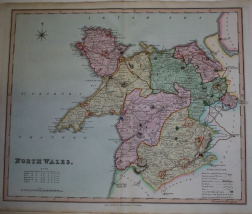 North Wales antique map