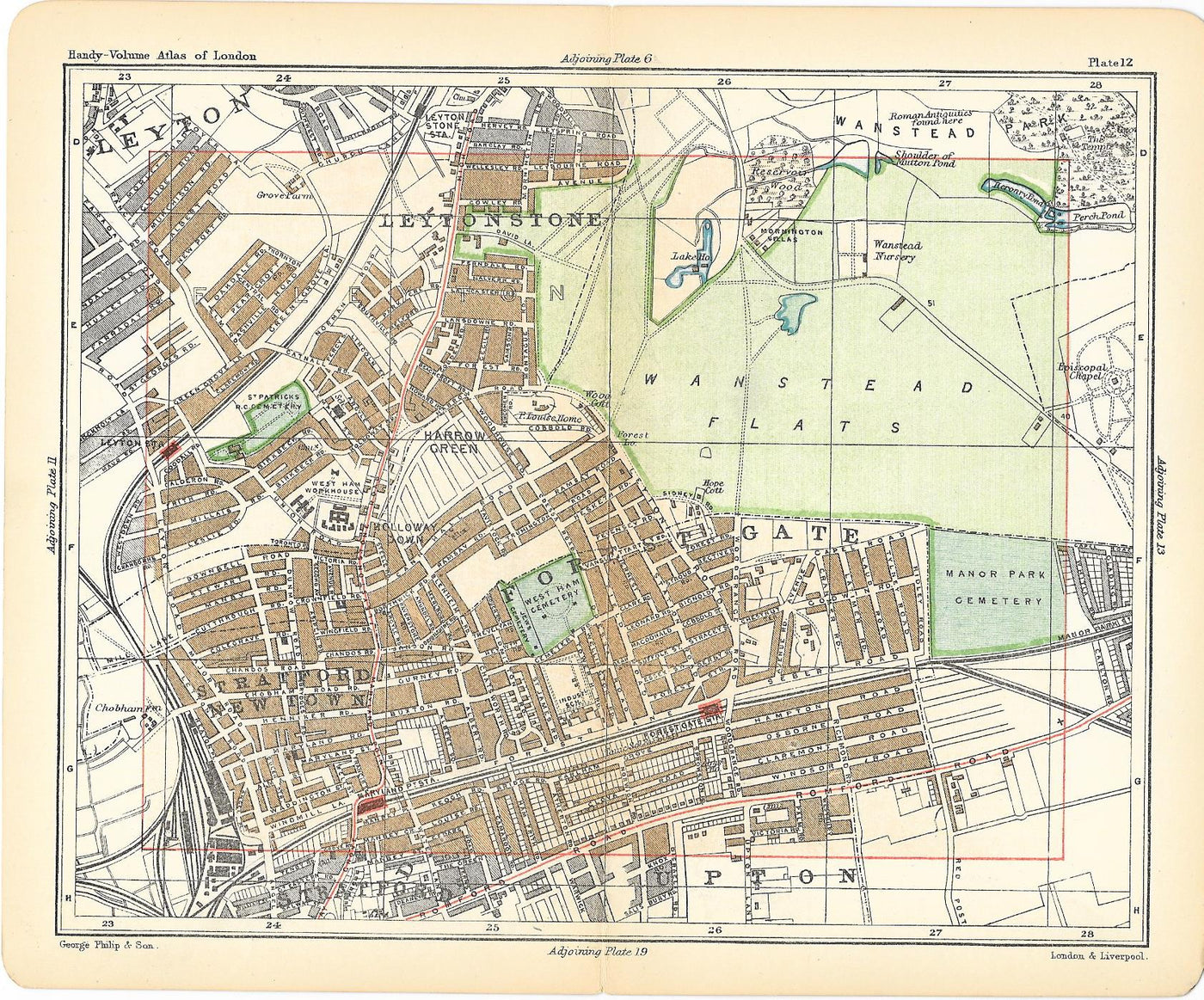 Wanstead antique map 1891