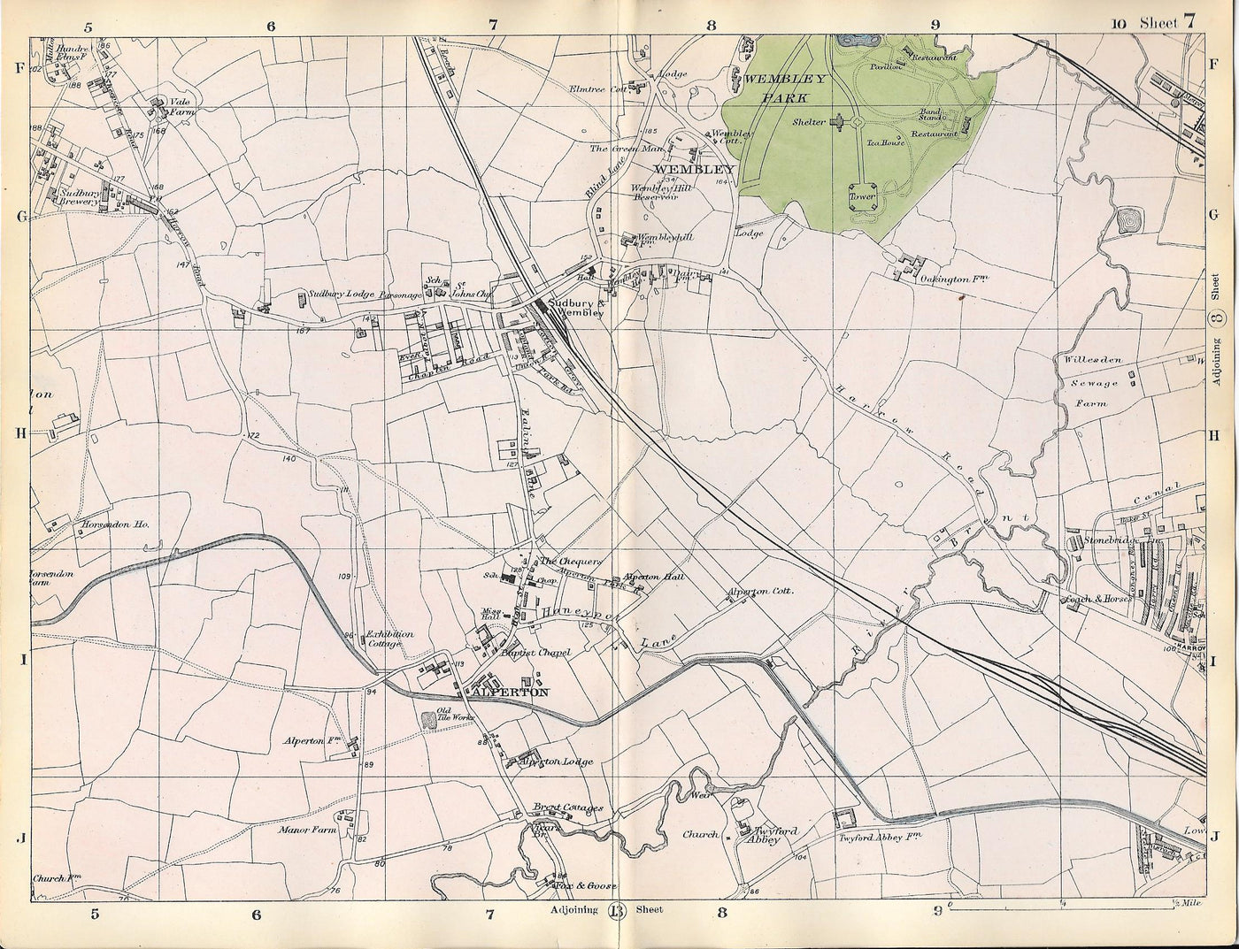 Wembley antique map 1897