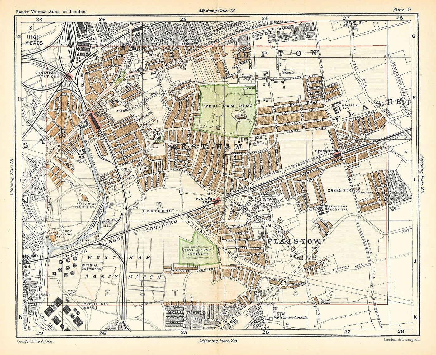 West Ham antique map