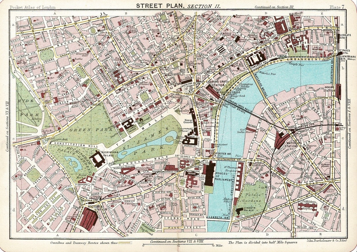 Westminster and environs antique map published 1895 – Maps and Antique ...