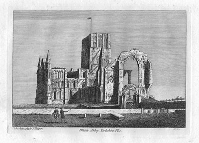 Whitby Abbey Yorkshire antique print 1785