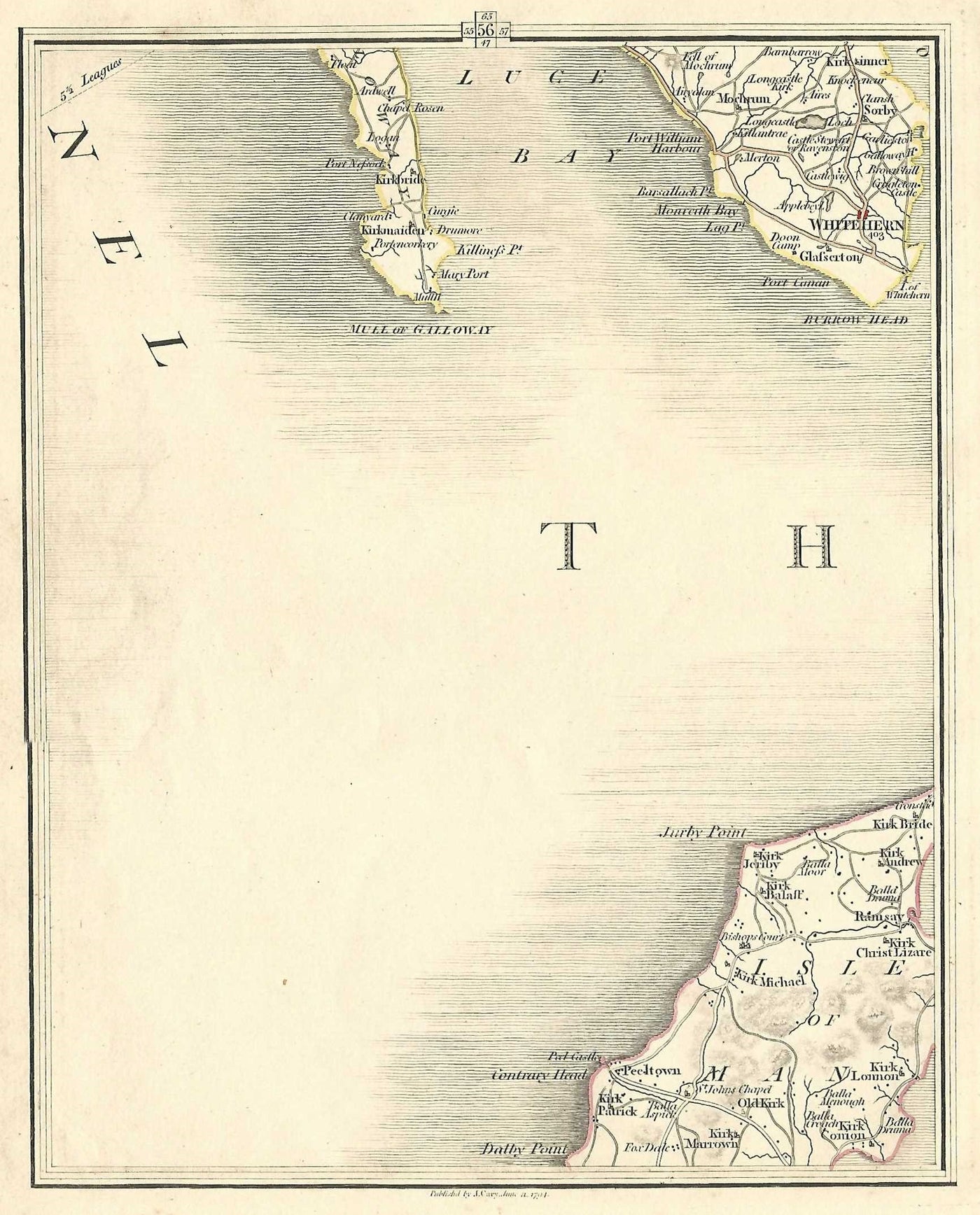 Whithorn Dumfries and Galloway Scotland antique map published 1794