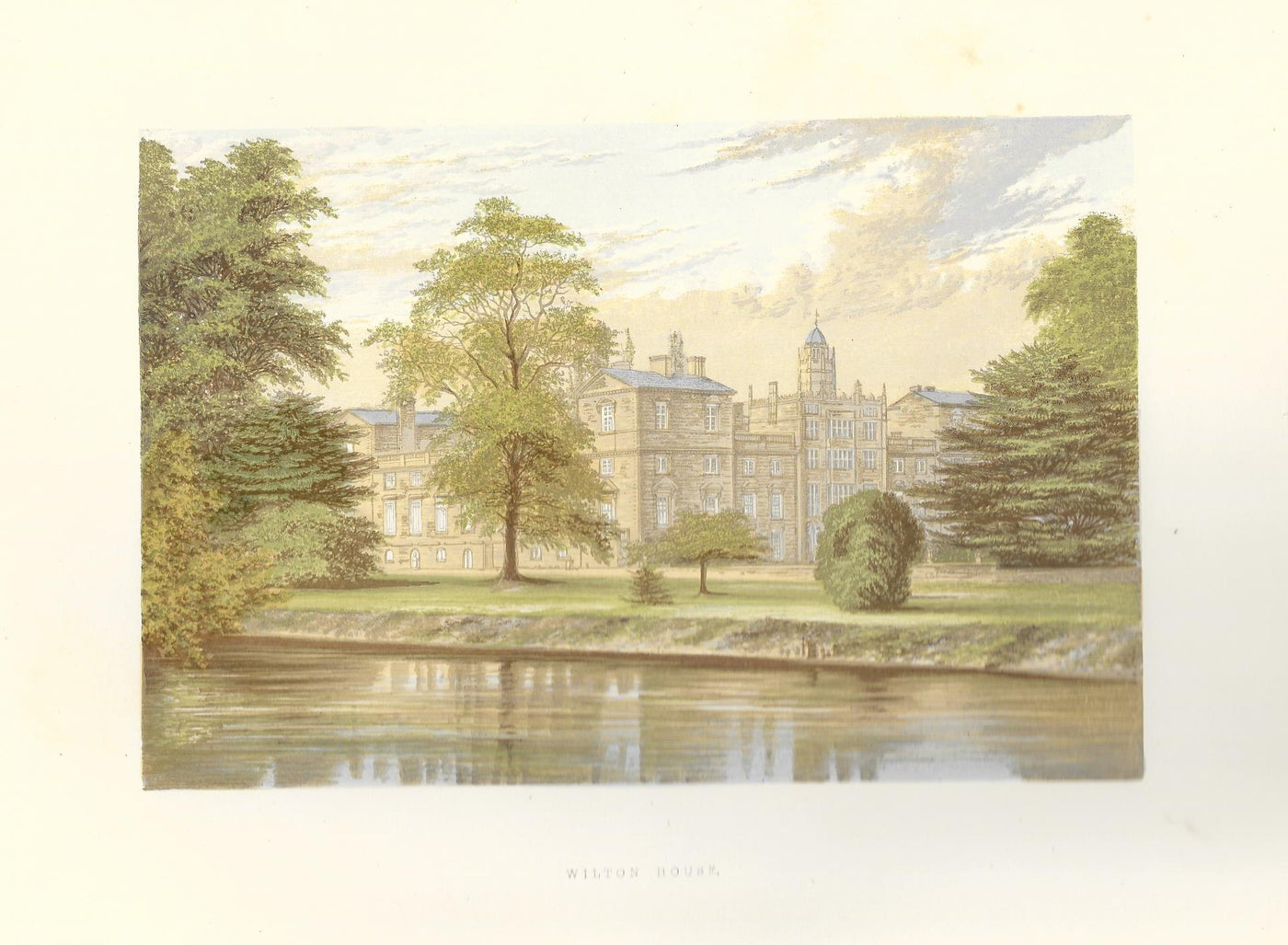 Wilton House Wiltshire guaranteed antique print 1880