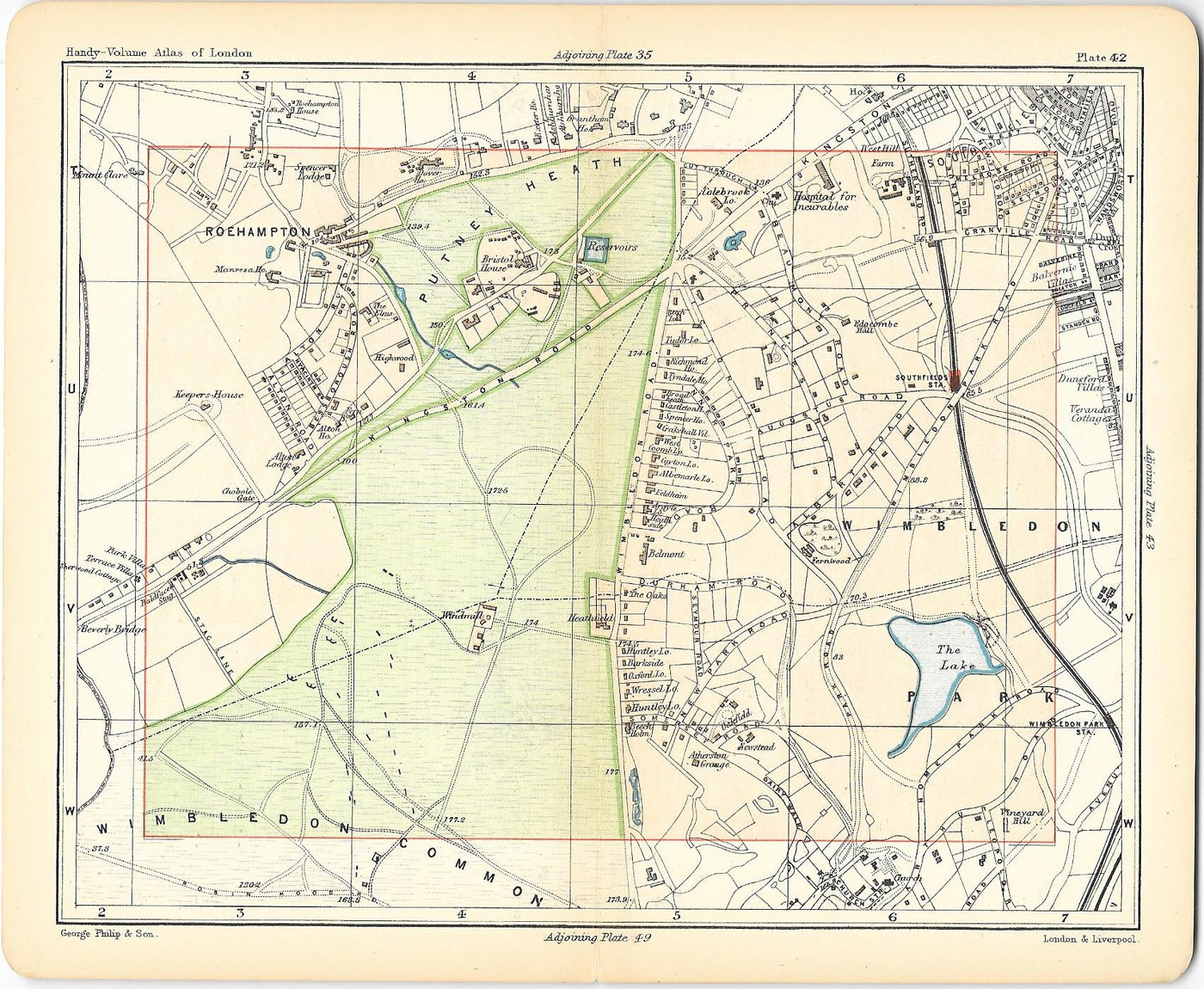 Putney Heath antique map