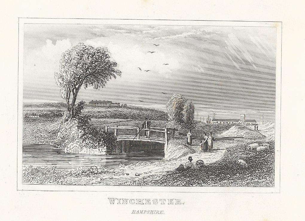 Winchester Hampshire antique print 1845