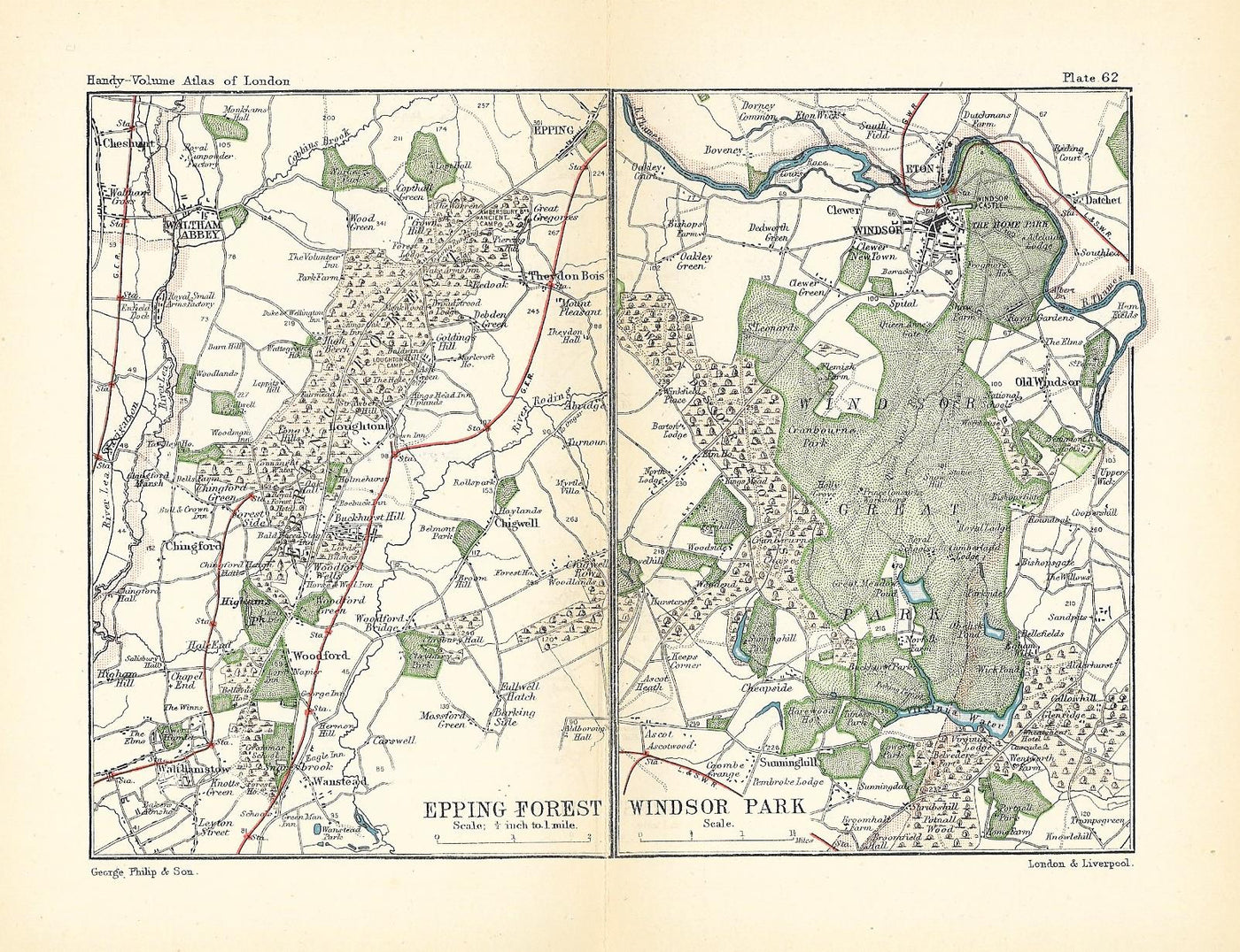 Windsor Park antique map