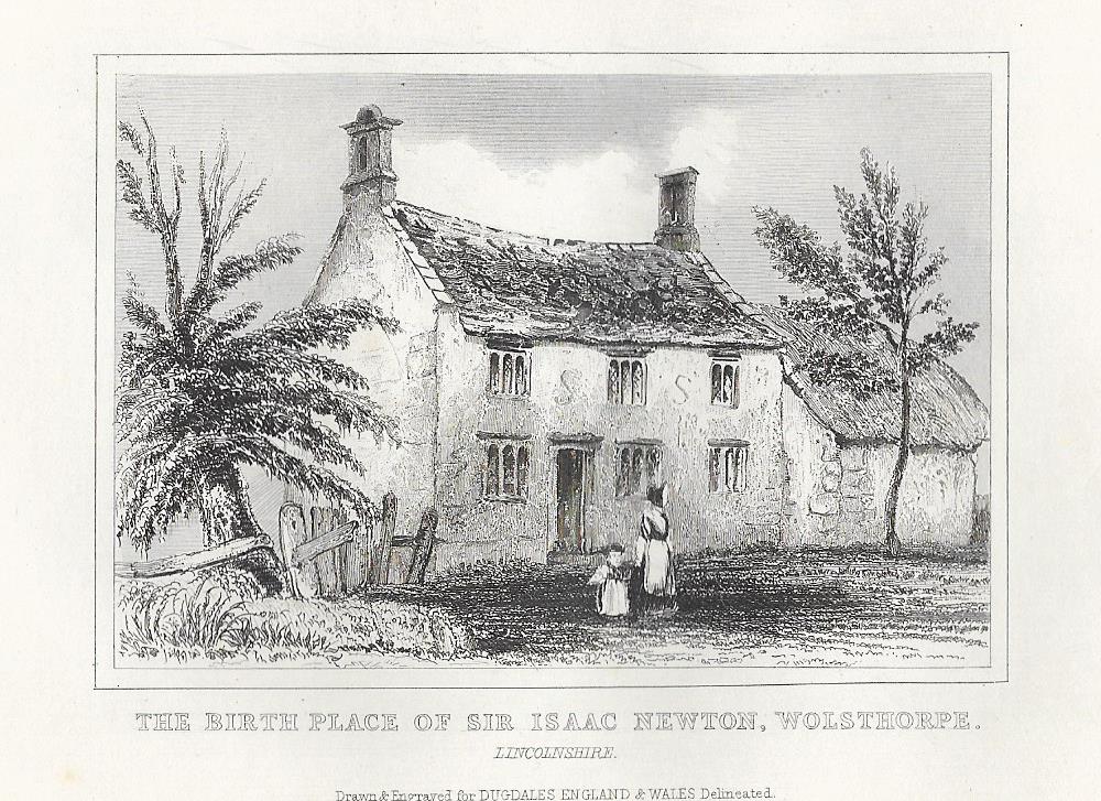 Woolsthorpe Lincolnshire birthplace of Sir Isaac Newton 1845