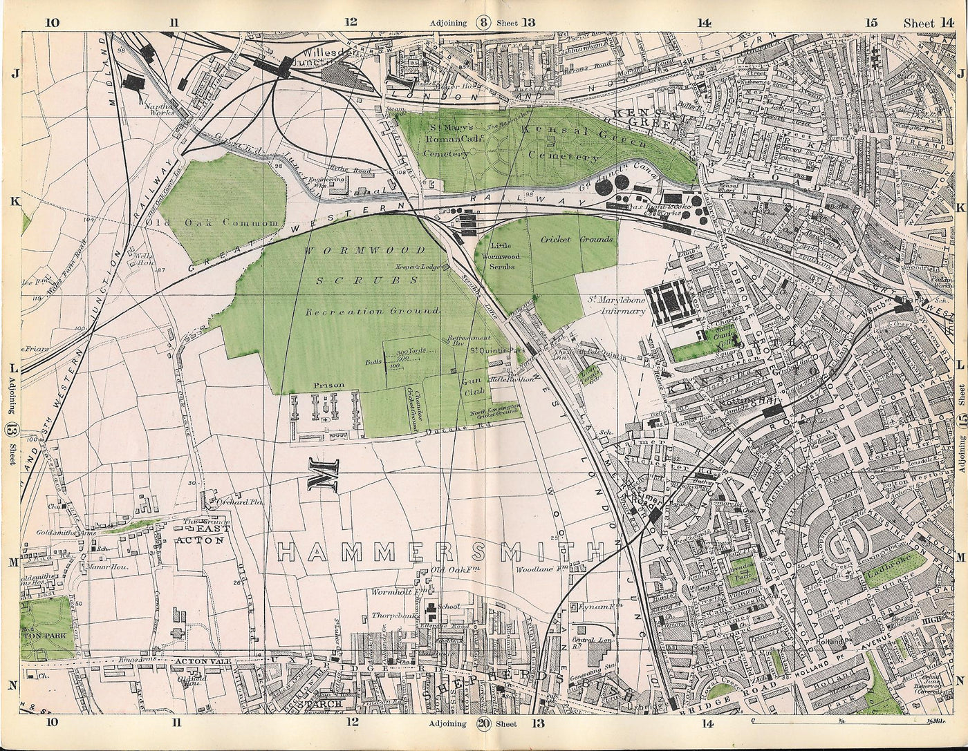 Wormwood Scrubs antique map