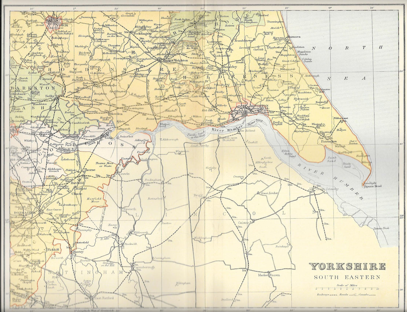 Yorkshire antique map