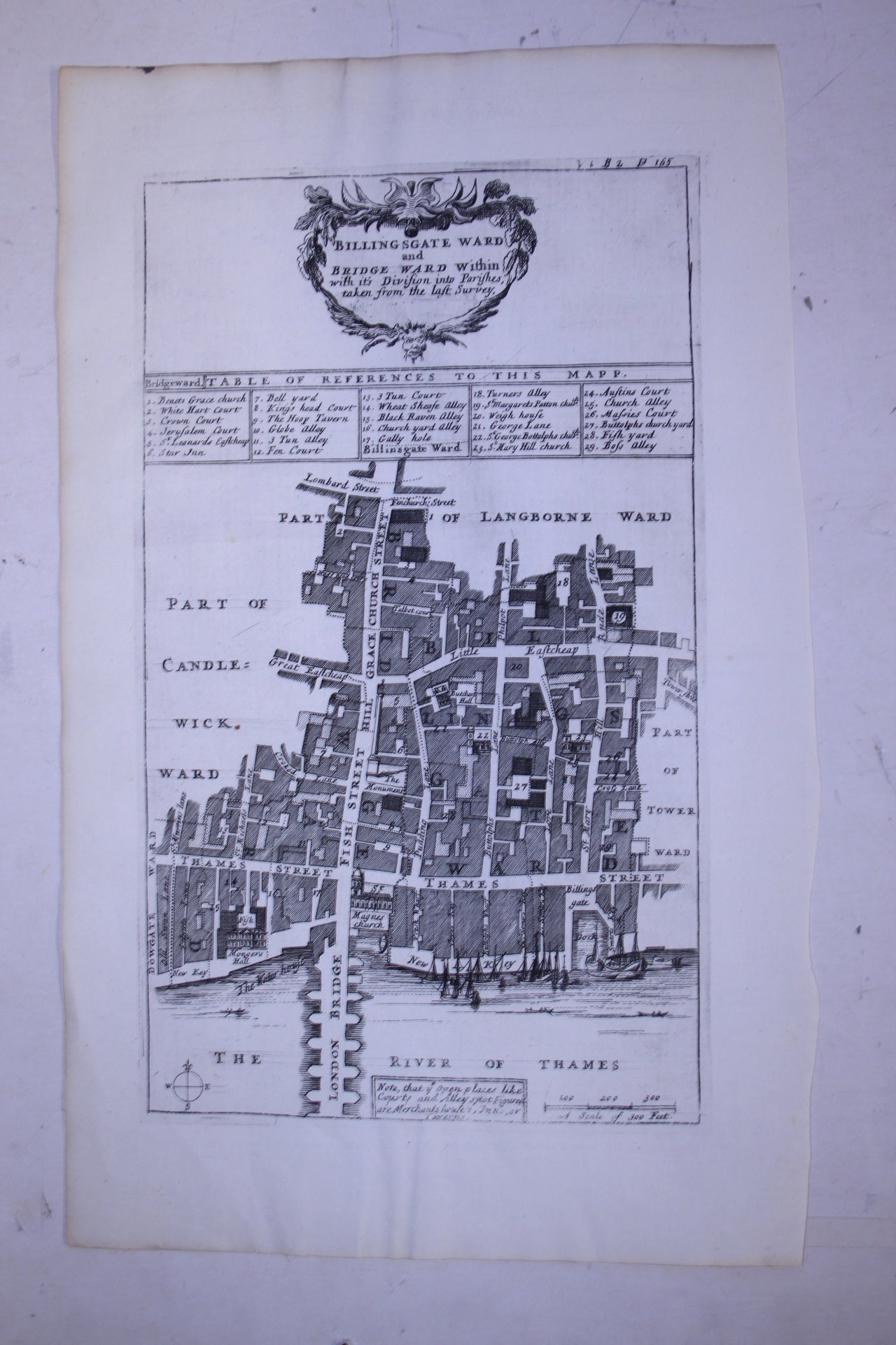 Billingsgate Ward and Bridge Ward antique map