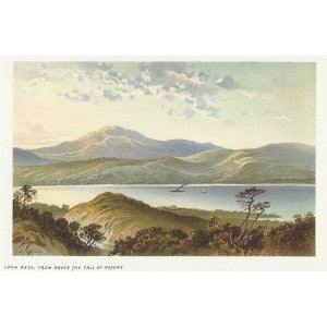 Loch Ness from the Fall of Foyers Scotland original antique print 1889