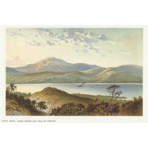 Loch Ness from the Fall of Foyers Scotland antique print