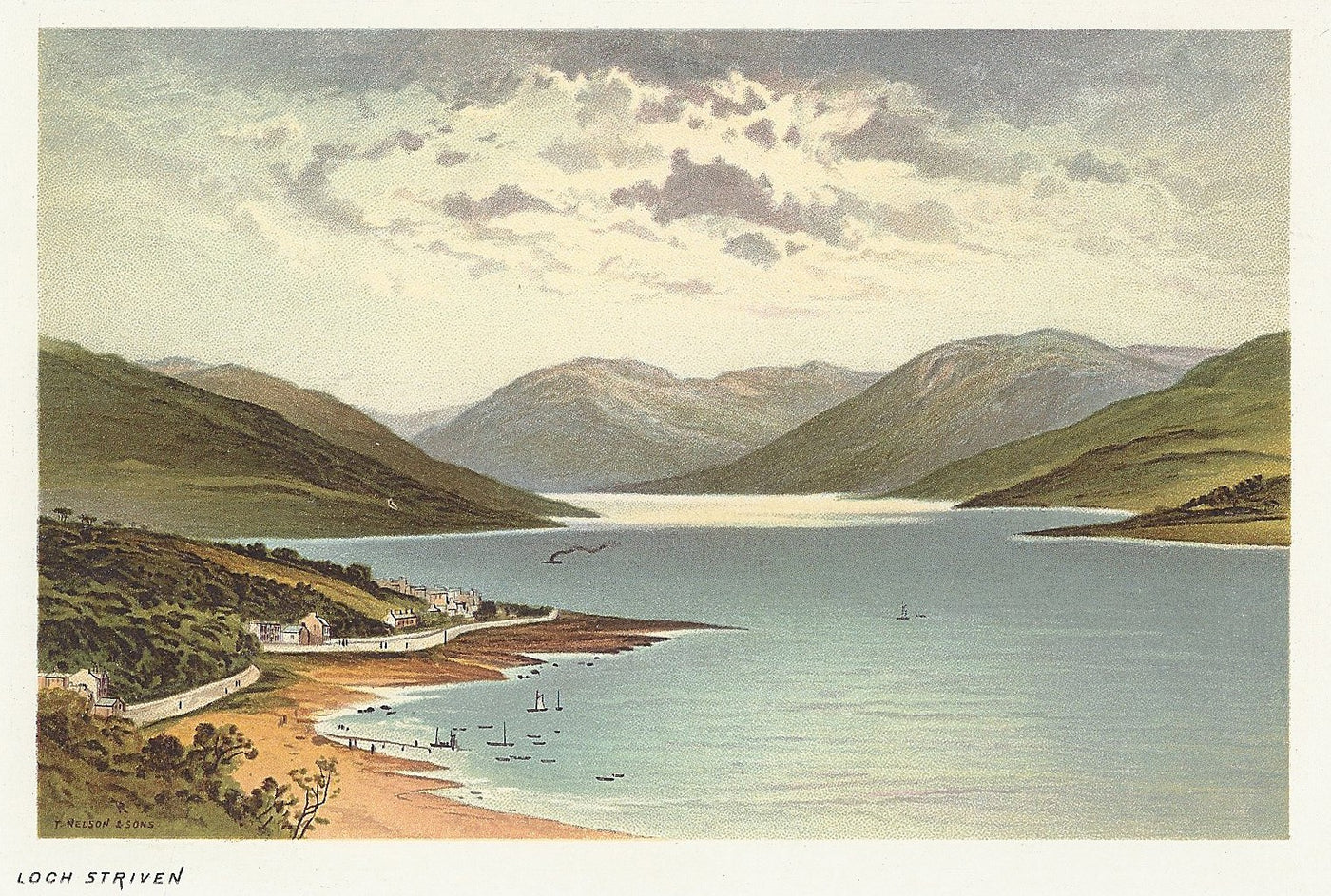 antique print of Loch Striven Argyll and Bute Scotland