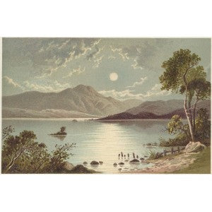 Loch Venachar or Vennachar Scotland guaranteed antique print 1889