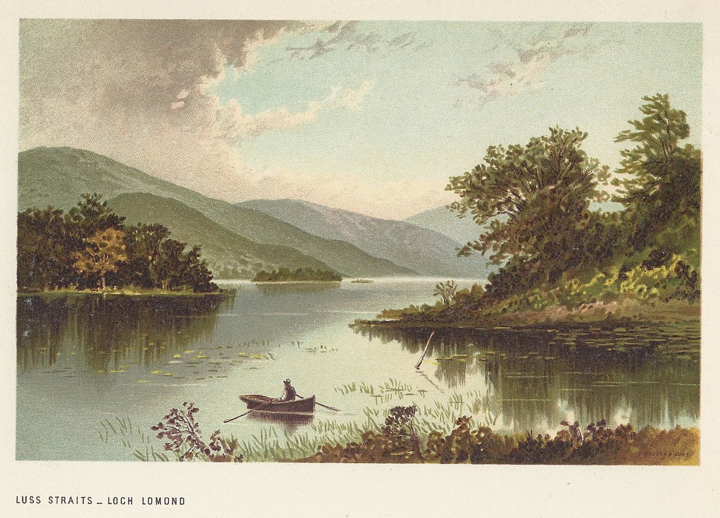 Luss Straits Loch Lomond Scotland antique print 1889