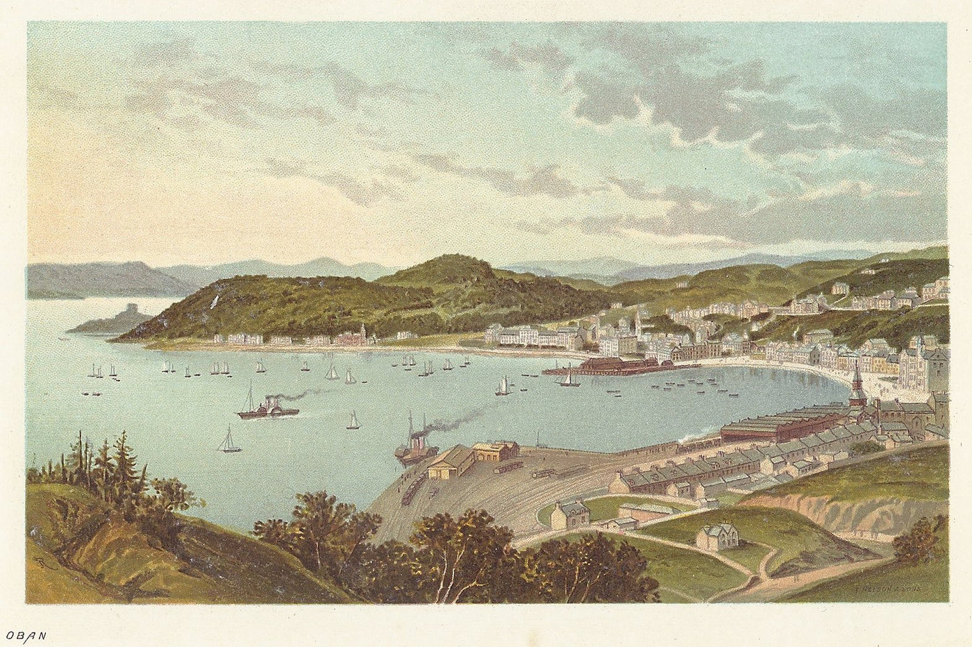 Oban Argyll and Bute Scotland antique print 1889