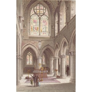 Rosslyn Chapel Midlothian Scotland guaranteed antique print 1889