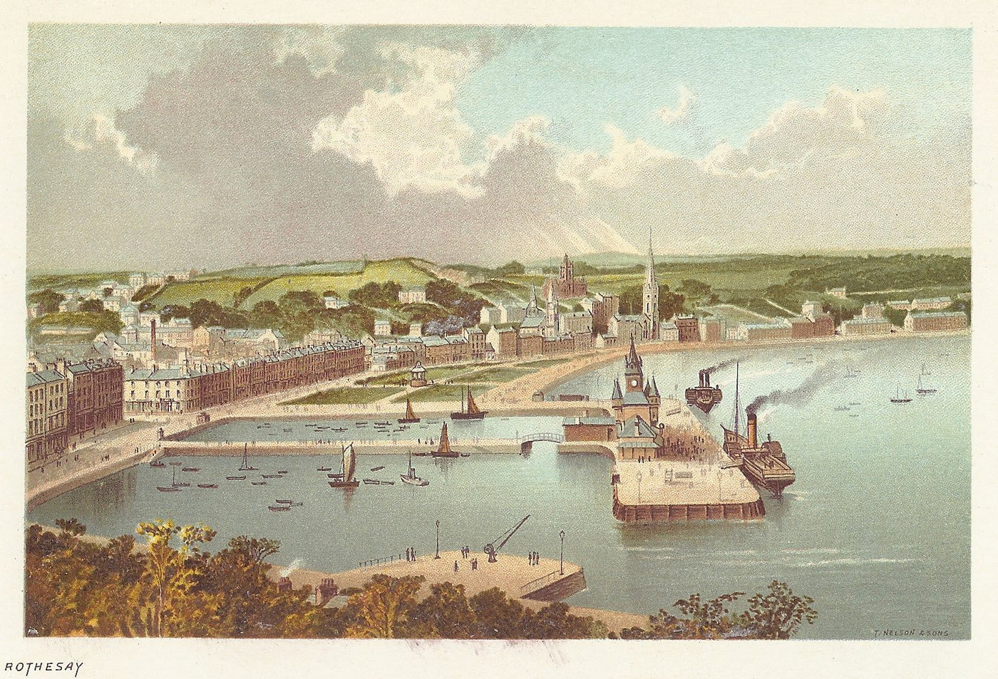 Rothesay Isle of Bute Scotland antique print 1889