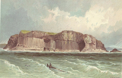 Staffa Scotland guaranteed original antique print 1889