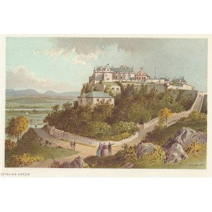 antique print of Stirling Castle, Scotland