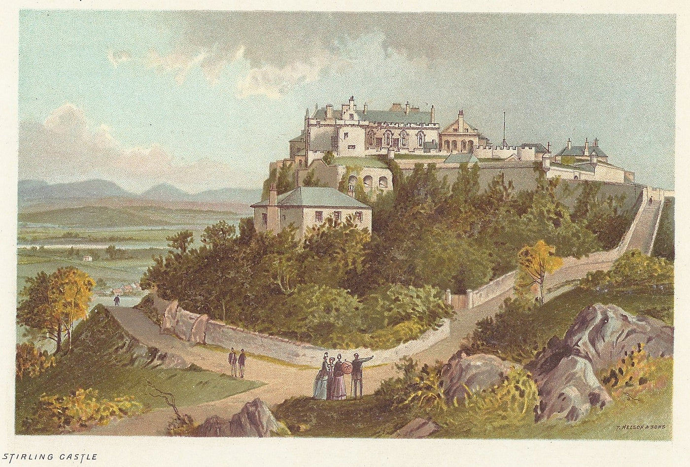 antique print of Stirling Castle, Scotland