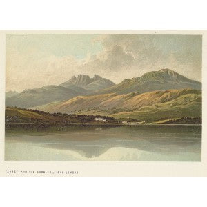 Arrochar Alps from Loch Lomond Scotland antique print 1889