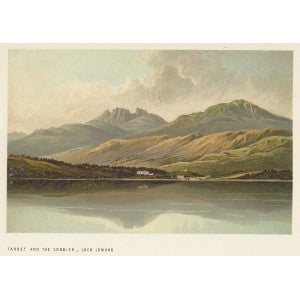 Arrochar Alps from Loch Lomond Scotland antique print