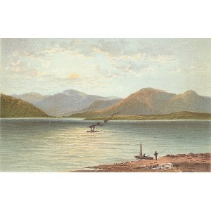 Ardgower Mountains from Ballachulish Scotland antique print