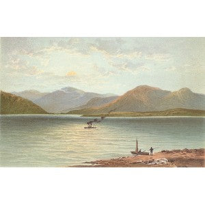 Ardgower Mountains from Ballachulish Scotland antique print 1889