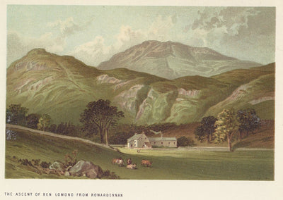 Ben Lomond from Rowardennan Scotland antique print