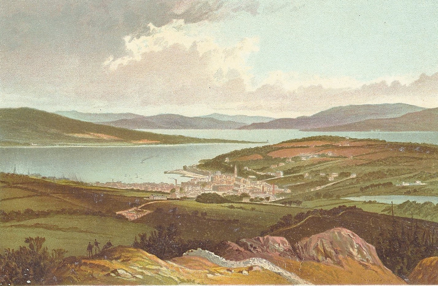 Rothesay Bay on the Clyde from Barone Hill Scotland 1889