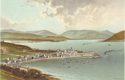 River Clyde above Gourock Scotland antique print 1889