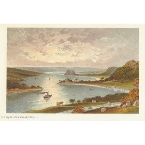 Clyde from Dalnotter Hill Scotland antique print 1889