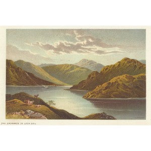 Loch Goil entrance Scotland antique print 1889