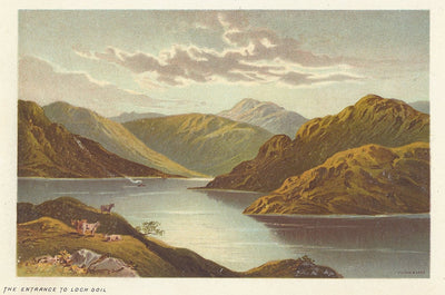 Loch Goil entrance Scotland antique print 1889