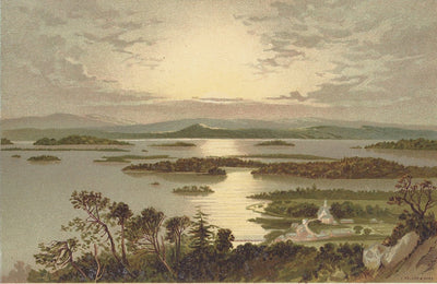 Loch Lomond islands Scotland guaranteed antique print 1889