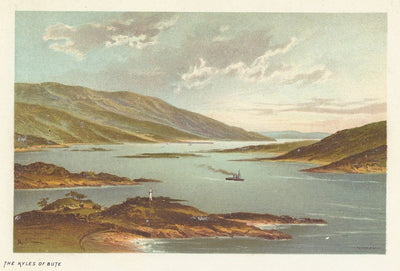 Kyles of Bute Scotland guaranteed antique print 1889
