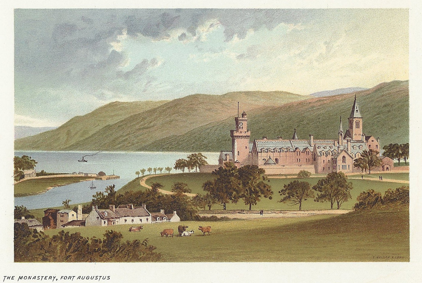 Fort Augustus Abbey Inverness-shire Scotland antique print 1889