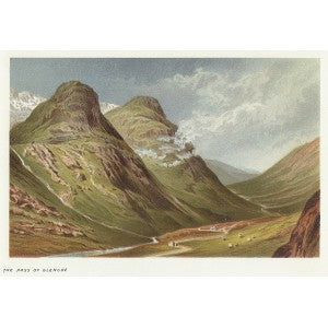 Glencoe Pass Highlands Scotland antique print 1889
