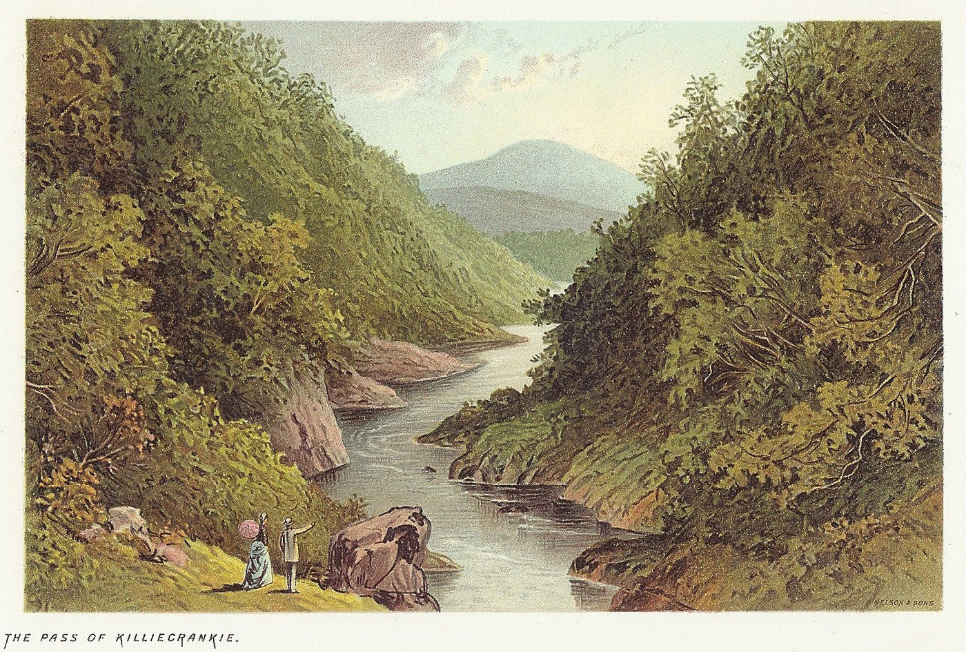 Killiecrankie Pass antique print 1889