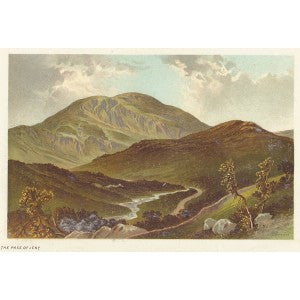 Trossachs Pass of Leny Scotland antique print 1889