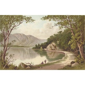 Loch Katrine Stirling Scotland guaranteed antique print 1889