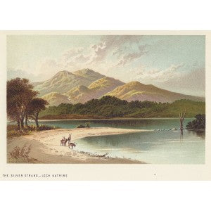 Loch Katrine Silver Strand Scotland antique print