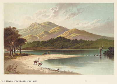 Loch Katrine Silver Strand Scotland antique print