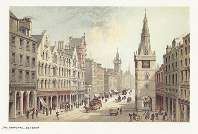 Trongate Glasgow Scotland guaranteed antique print 1889