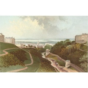 Edinburgh from Dean Bridge Scotland guaranteed antique print 1889